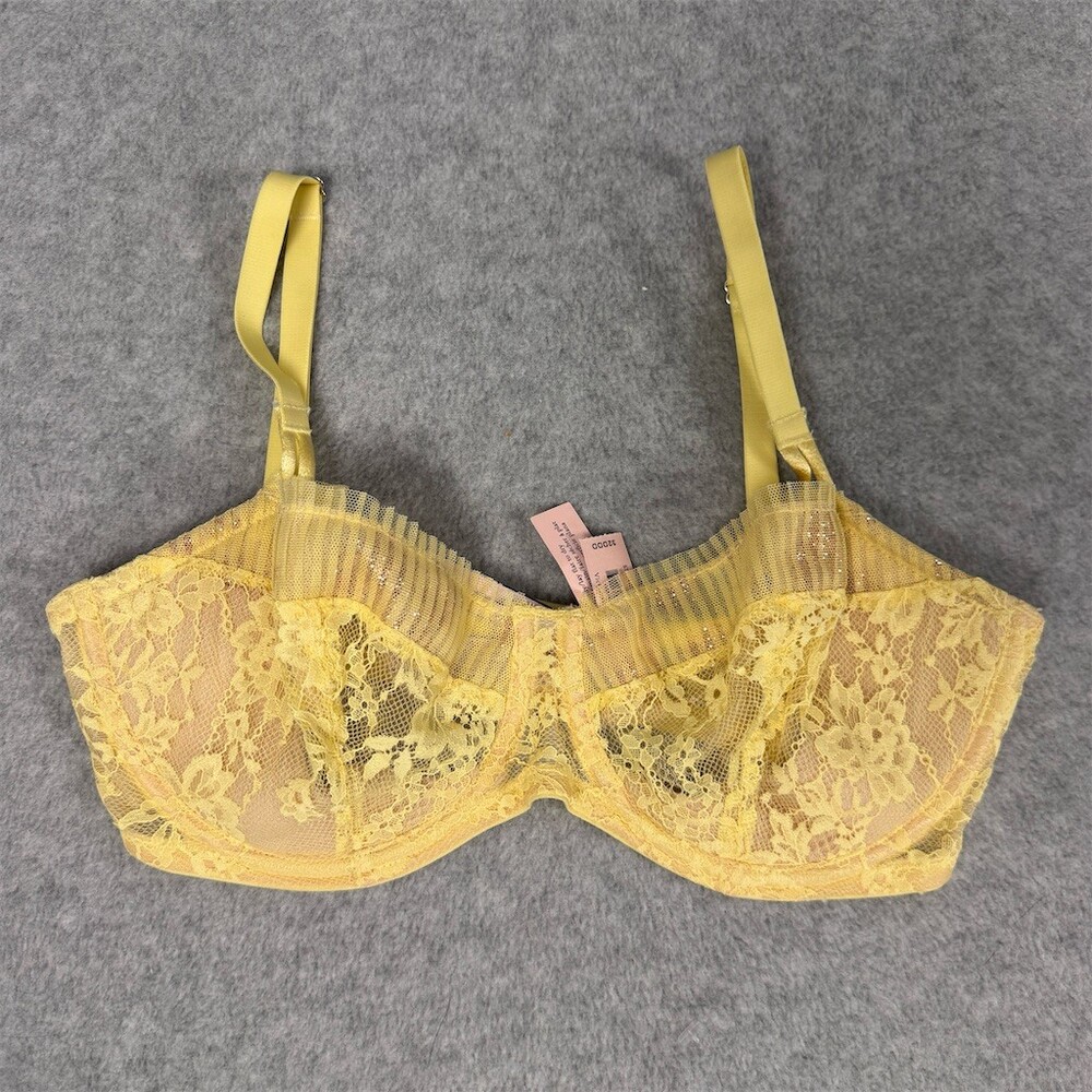Victoria's Secret Dream Angels Underwire Bra 32DDD Yellow Lace